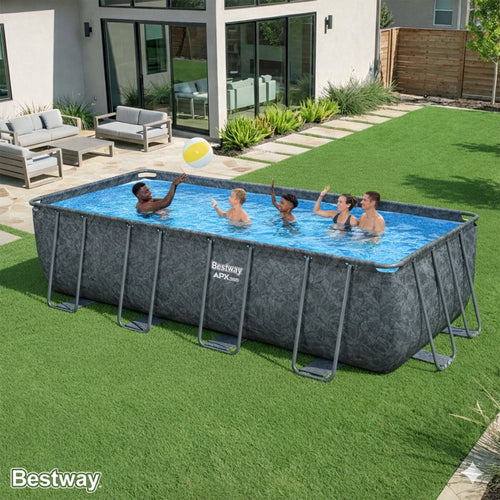 Bestway APX 365 18'x9'x52 Metal Frame Above Ground Pool Set with Sand Filter Pump