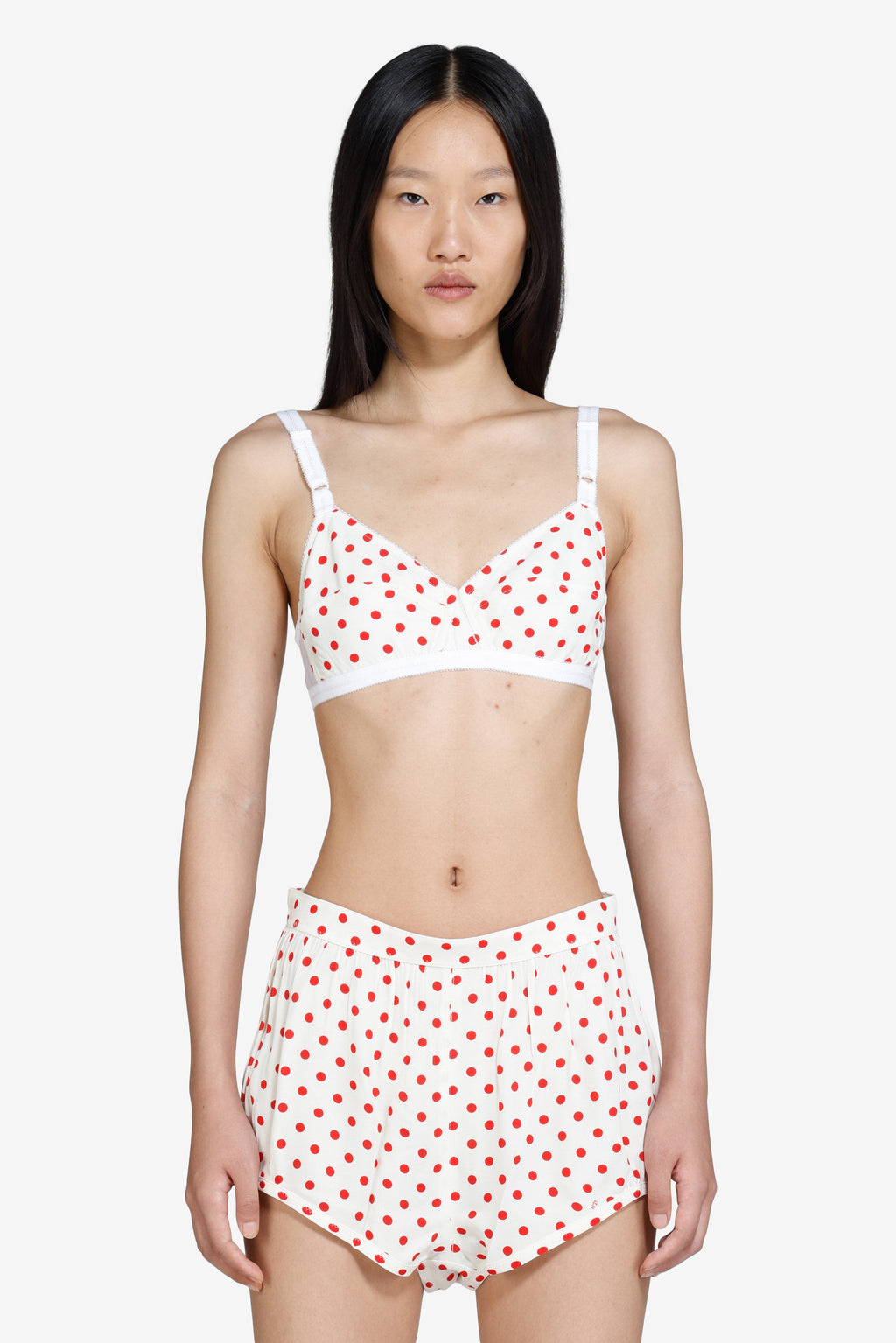Polka dot printed bra