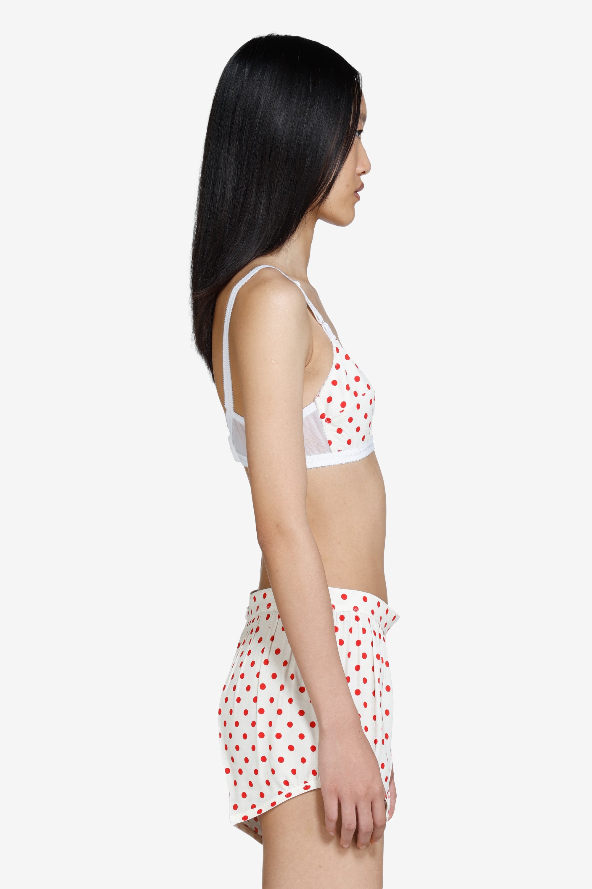 Polka dot printed bra