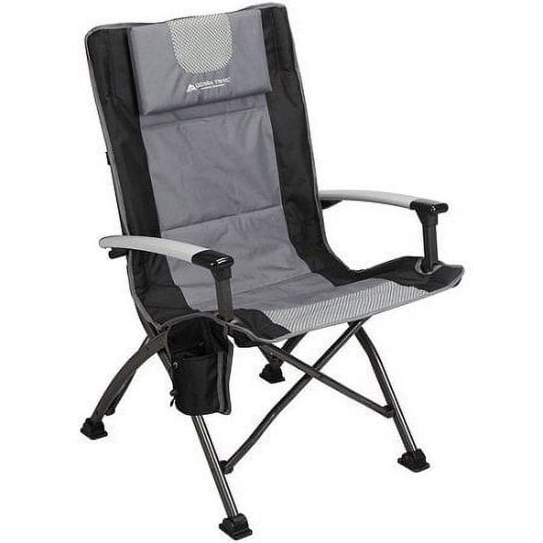 Ozark Trail High Back Camping Chair, Pink with Cupholder, Pocket, and Headrest, Adult